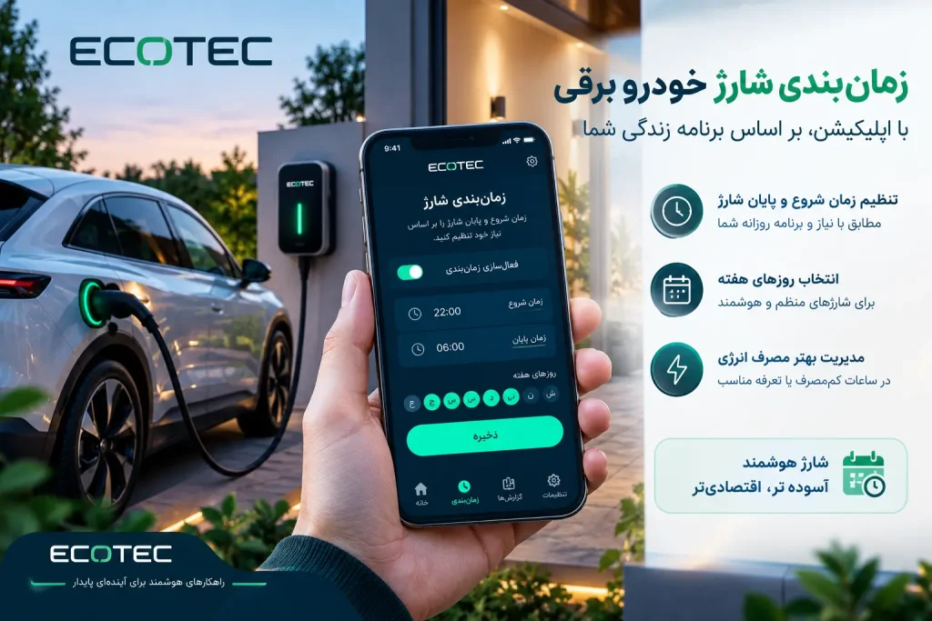 زمان‌بندی شارژ خودرو برقی با اپلیکیشن