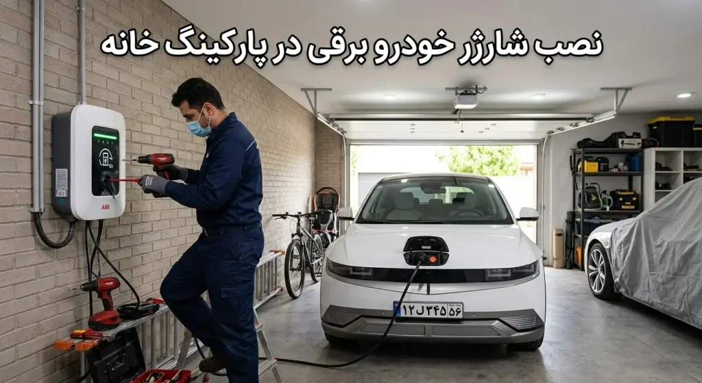 نصب شارژر خودرو برقی در پارکینگ خانه با شارژر دیواری
