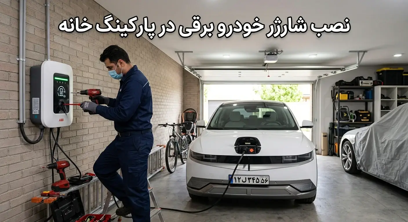 نصب شارژر خودرو برقی در پارکینگ خانه با شارژر دیواری