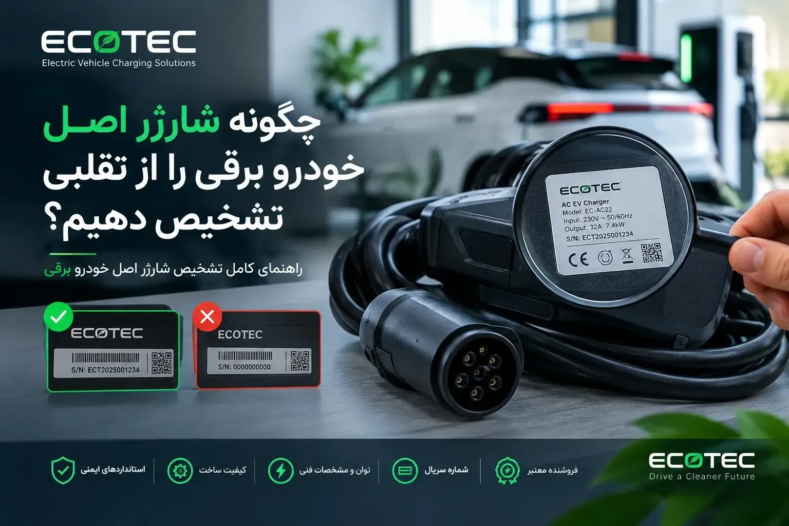 تشخیص شارژر اصل خودرو برقی از تقلبی